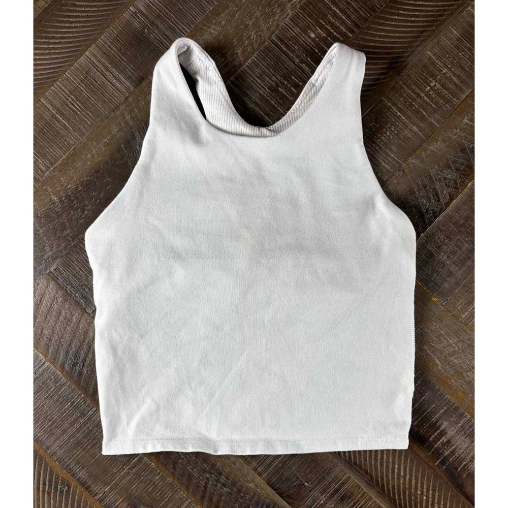 Athleta Girl White Racerback Tank Top Crop Top Kids Size M 8-10